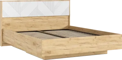 Кровать «Ирис» Браш вайт/Дуб крафт (ШхВхГ) 1708*1000*2101 мм