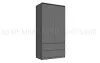 Шкаф 2-х ств. «Челси» комбинированный Графит/графит (ШхВхГ) 902х1796х514 мм