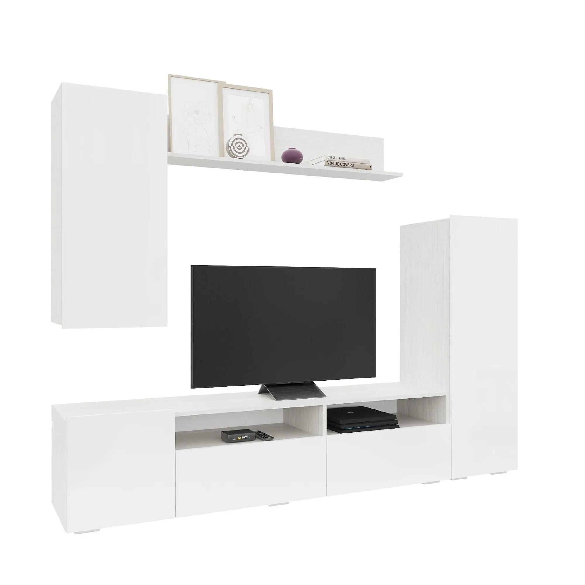 Гостиная Аннели Белый глянец/белый 210 см