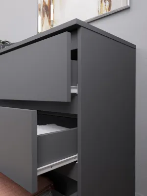 Комод «Челси» 800 (3 ящика) Графит/графит (ШхВхГ) 802х768х330 мм