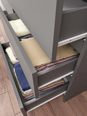 Комод «Челси» 8 ящиков Графит/графит (ШхВхГ) 1202х995х450 мм