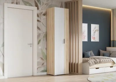 Шкаф Норд Line ШК02-600 Софт пломбир Line/дуб сонома 60 см 