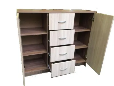 Комод «Бася-5» 555 (4ящ+ 2 створки) Шимо тем/шимо светл. (Ш*В*Г) 1200х990х414 мм