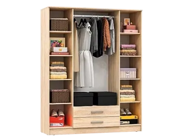 Шкаф 4-х ств. «Мартина» Дуб Сонома/Белый глянец (Ш*В*Г) 1600х2016х520 мм