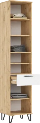 Прихожая Флэш Шкаф с вешалками Браш Вайт / Дуб Крафт 