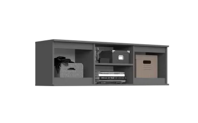 Полка открытая (Антресоль) «Челси» Графит/графит (ШхВхГ) 1352х412х354 мм