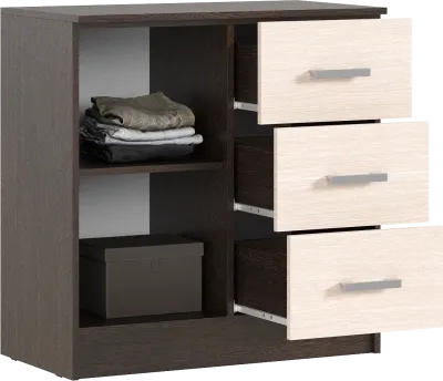 Комод «Бася» 553 (3ящ+1дв) Венге/белфорт (Ш*Г*В) 800x414x766 мм