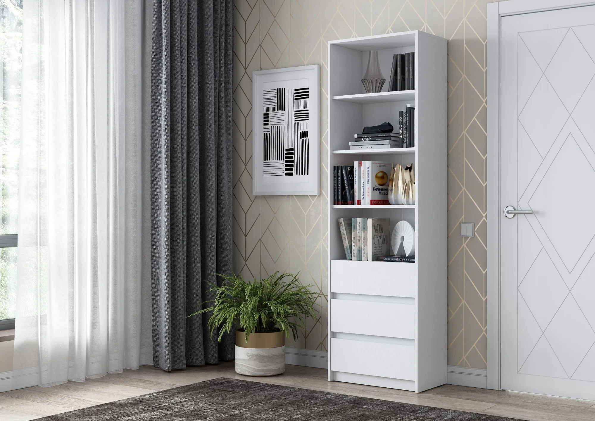 Стеллаж Айден СТЛ06-600 белый 60 см