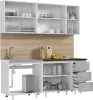 Кухня «Челси» Бетон светлый/Белый 2 м