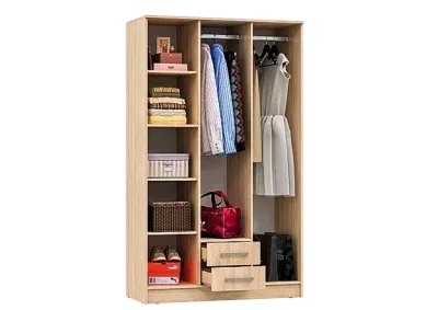 Шкаф 3-х ств. «Мартина» Дуб Сонома/Белый глянец (Ш*В*Г) 1200х2016х520 мм