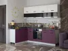 Кухня «Техно» Белый снег софт/Слива софт 160х240 метра Компоновка №4
