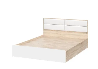 Кровать Норд КР03-160 1.6 м Софт пломбир/дуб сонома 