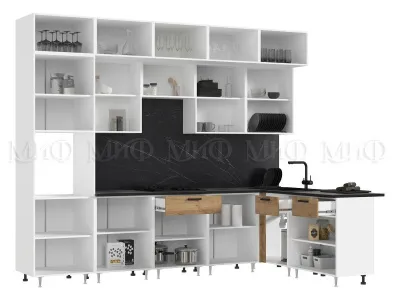 Кухня «Рио NEW» угловая 3,0*1,8 м компоновка №5 ЛДСП дуб крафт