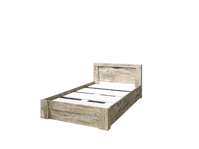 Спальня «Ривьера» Кровать 1.2 м Дуб Юкон/Бетон темный (ШхВхГ) 1267х800х2138 мм