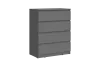Комод «Челси» 800 (4 ящика) Графит/графит (ШхВхГ) 802х994х450 мм