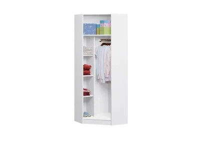 Шкаф угловой «Вега» NEW boy белое дерево (ШхВхГ) (800х800)х2200х402 мм