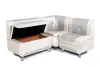 Угловой диван "Люксор" модульный набор белый/серебристый 1000*630*700