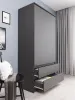 Шкаф 2-х ств. «Челси» комбинированный Графит/графит (ШхВхГ) 902х1796х514 мм