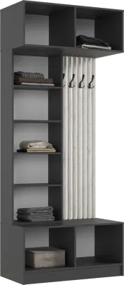 Прихожая Роджина Графит/Дуб крафт белый 100 см