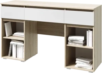 Туалетный столик « Ким » Сонома/Белый глянец (ШхВхГ) 1400х839х440 мм Туалетный столик « Ким » Сонома/Белый глянец (ШхВхГ) 1400х839х440 мм