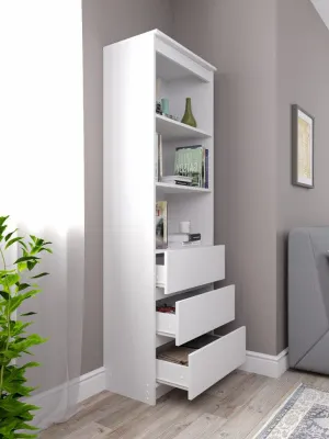 Стеллаж «Челси» Белый глянец/белый (ШхВхГ) 602х1796х386 мм