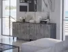 Комод Оливия Мрамор глянец/графит 200 см