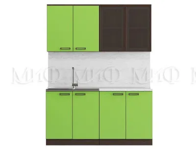Кухня «Оливия» Венге/Мамба зеленая/Антарес 1,6 метра