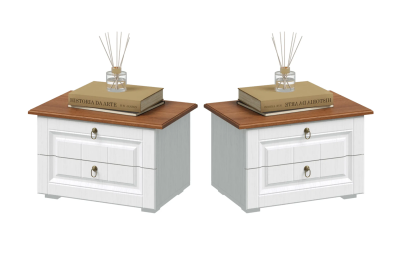 Прикроватные тумбы «Валенсия» Белый/орех (ШхВхГ) 560х350х410 мм