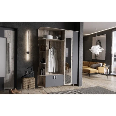 Прихожая «Лика-1» Графит/Дуб юкон ( Ш*В*Г) 1500х2150х370 мм.