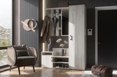 Прихожая «Визит» Дуб крафт белый (Ш*В*Г) 1440х2052х400 мм