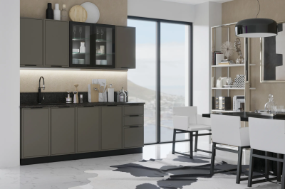 Кухня «Николь» Холст вулканический 2 метра Компановка №1