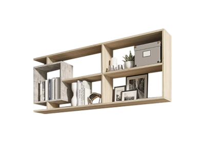 Полка «Неаполь-1» Дуб сонома/Бетон светлый (Ш*В*Г) 1500х568х266 мм