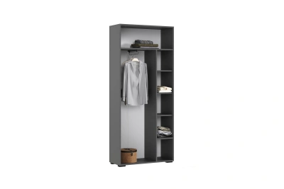 Гостиная «Роджина» Шкаф 2-х ств. Графит софт/Дуб крафт белый (Ш*В*Г) 800х1826х346 мм