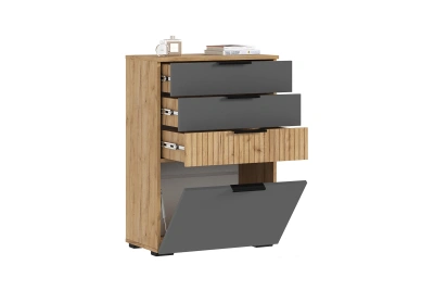 Гостиная «Роджина» комод Графит/Дуб крафт (ШхВхГ) 600х866х350 мм