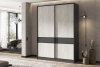 Прихожая Роджина Шкаф-купе Графит/Дуб крафт белый 180 см