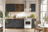 Кухня «Ирис» Браш Графит/Дуб крафт 2 метра компановка №2