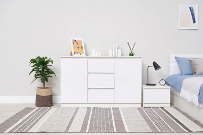 Комод «Челси» 1200 (2 двери 3 ящика) Белый глянец/белый (ШхВхГ) 1200х768х450 мм