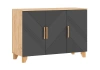 Комод «Ирис» Браш Графит/Дуб крафт  (ШхВхГ) 1200х836х445 мм