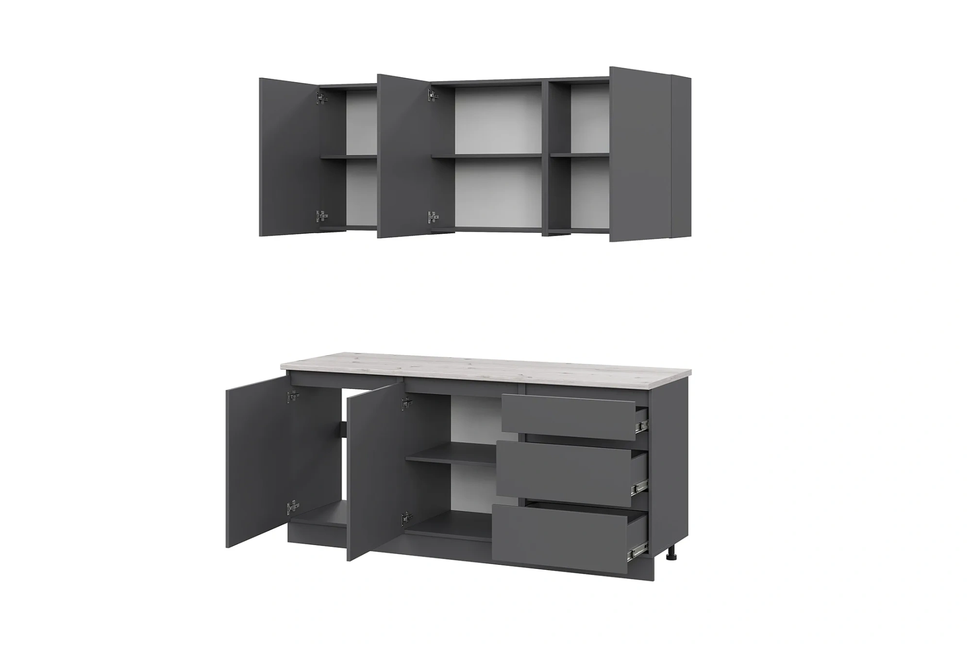 Кухня «Айден» серый графит 1,8 метра