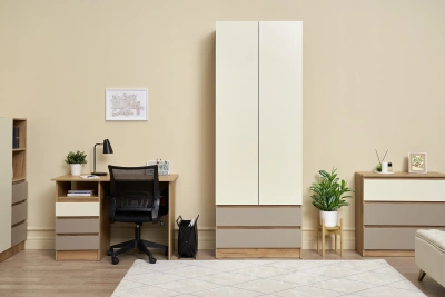 Шкаф Челси Color Глиняный серый+Слоновая кость