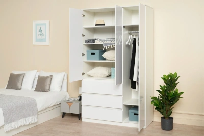 Шкаф «Челси» 1200 Белый глянец/белый (ШхВхГ) 1202х2022х514 мм