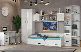 Детская "Вега New" белый глянец / белый Детская "Вега New" белый глянец / белый