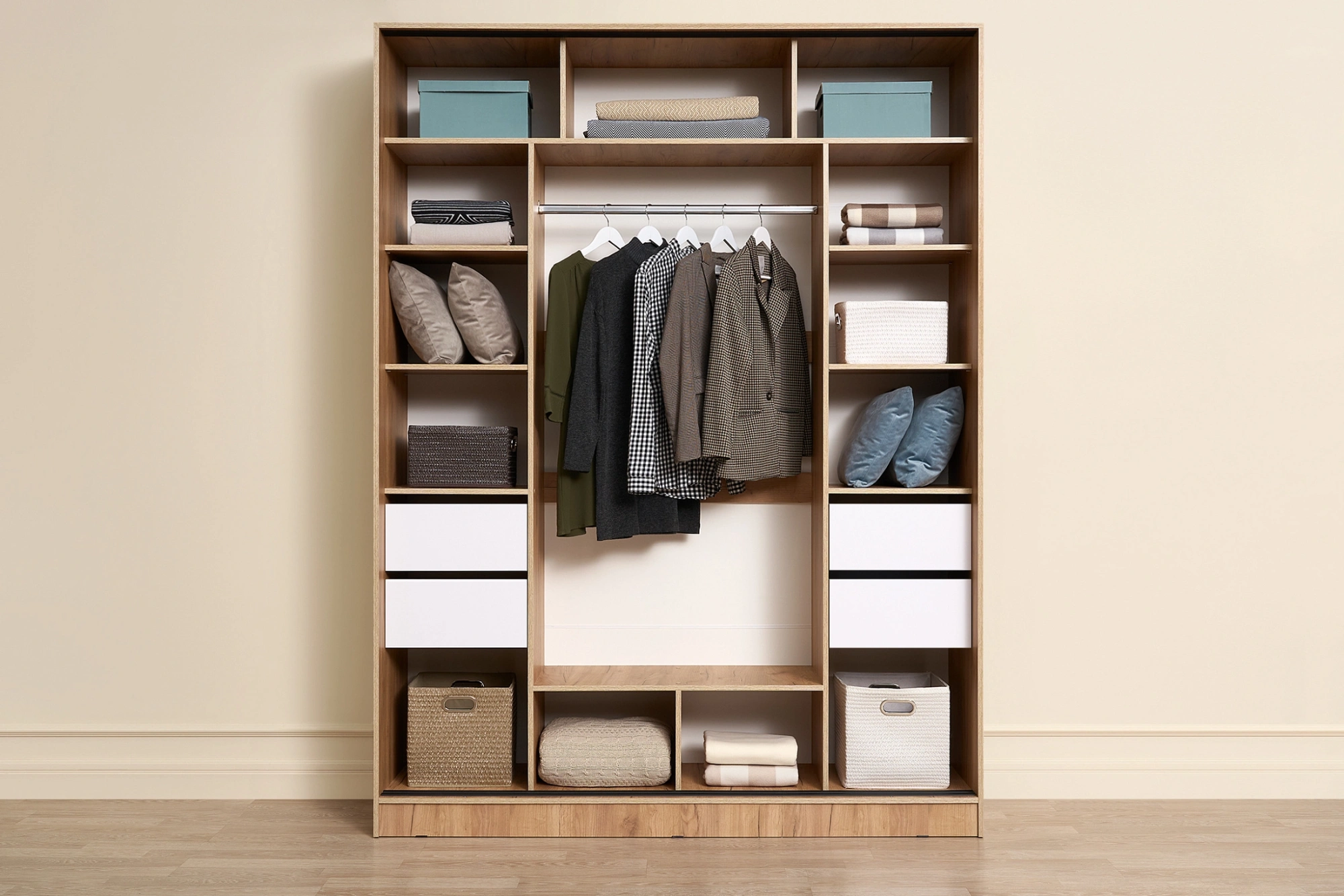 Прихожая Роджина Шкаф-купе Дуб крафт/Белый глянец 180 см