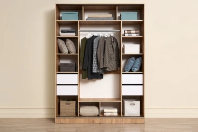 Прихожая Роджина Шкаф-купе Дуб крафт/Белый глянец 180 см