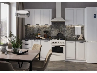 Комплект Кухня «Альфа» Холст Белый