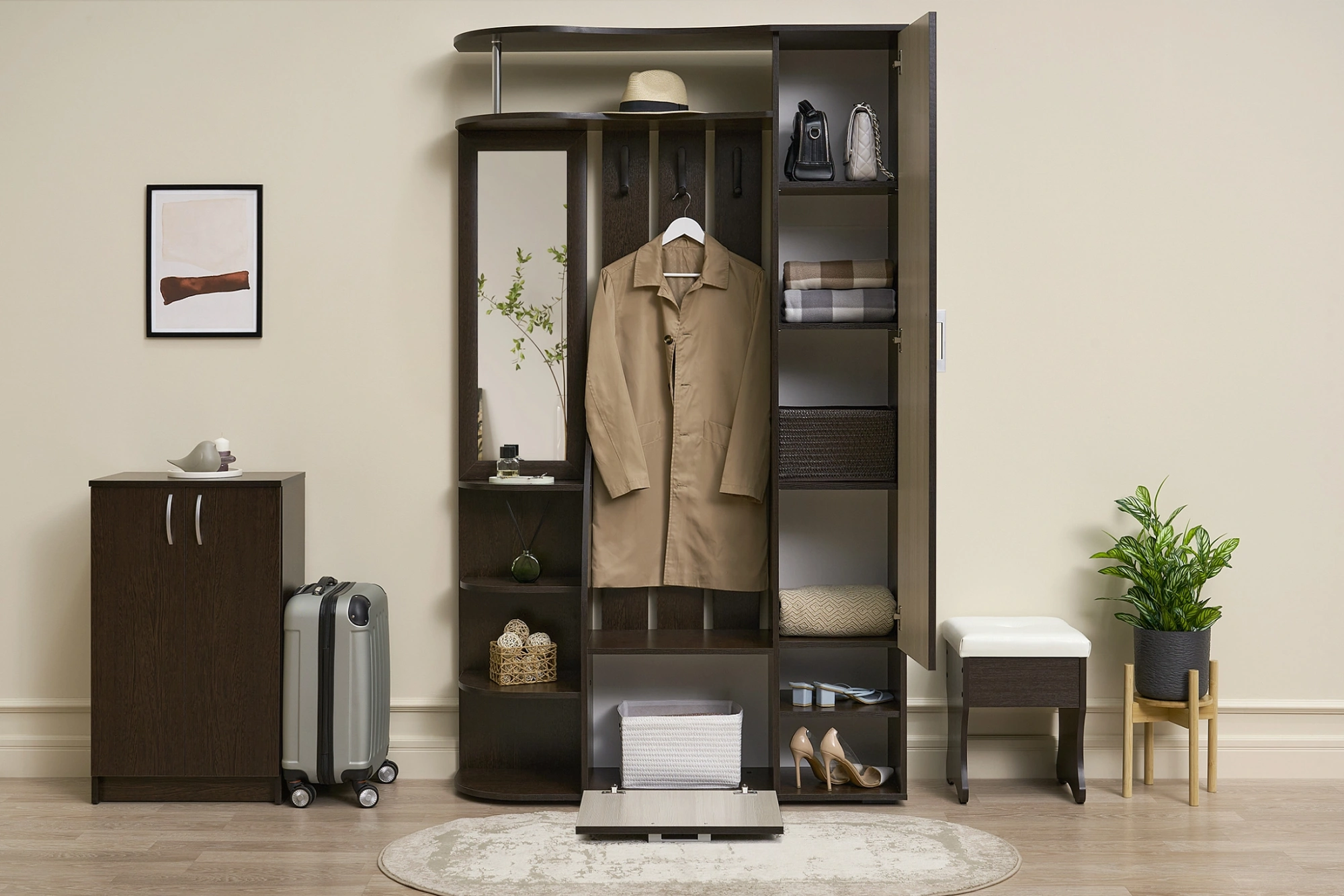 Прихожая «Ксения-2» Венге/Лоредо (Ш*В*Г) 1200х2150х364 мм