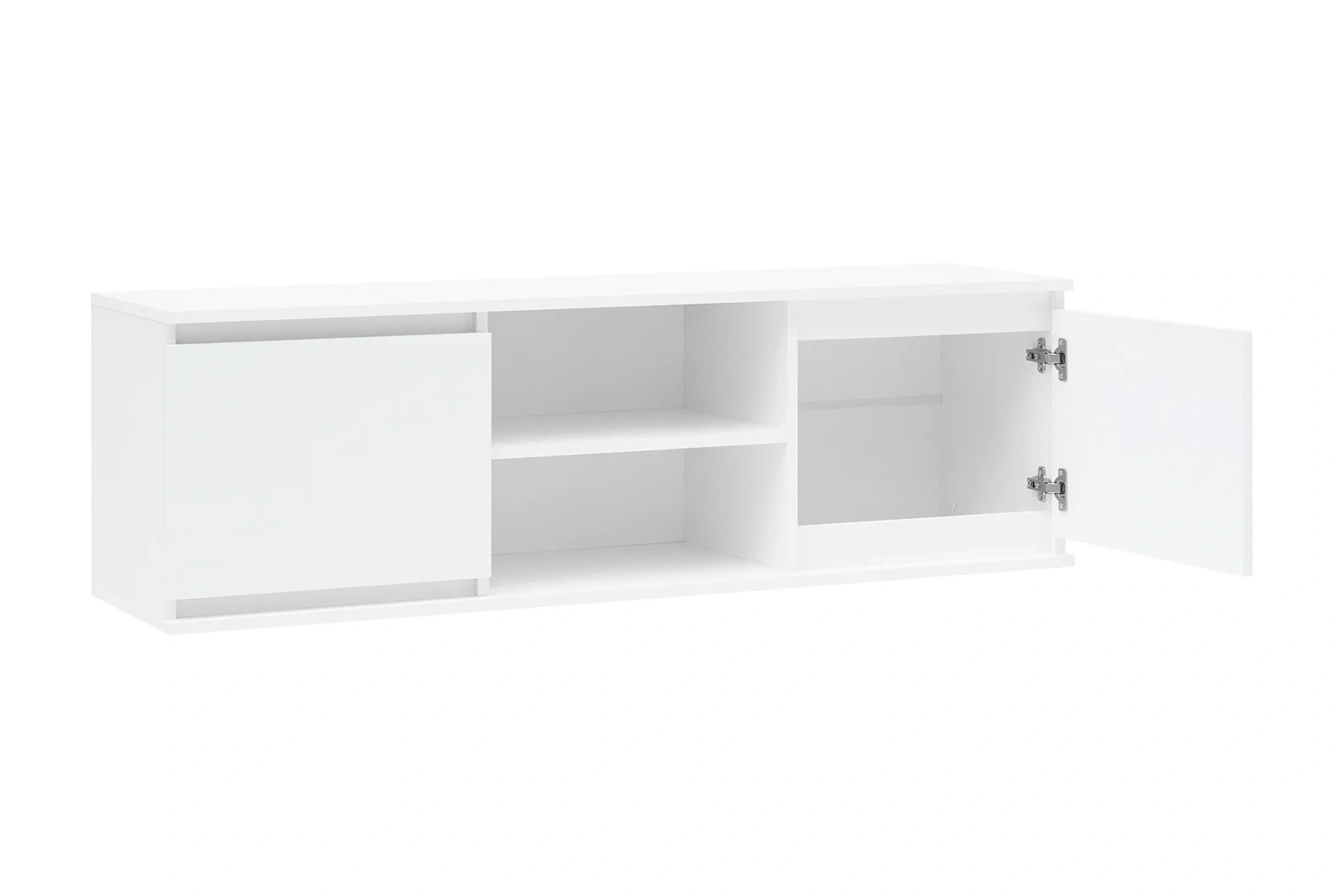 Полка открытая (Антресоль) «Челси» Белый глянец/белый (ШхВхГ) 1352х412х354 мм