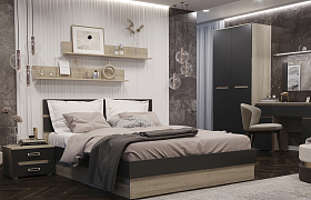 Спальня Ким Сонома/Графит софт Спальня Ким Сонома/Графит софт