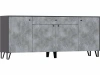 Комод Оливия Мрамор глянец/графит 200 см