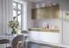 Кухня «Оливия» Белый глянец/Голдэн Пэлас 2 метра